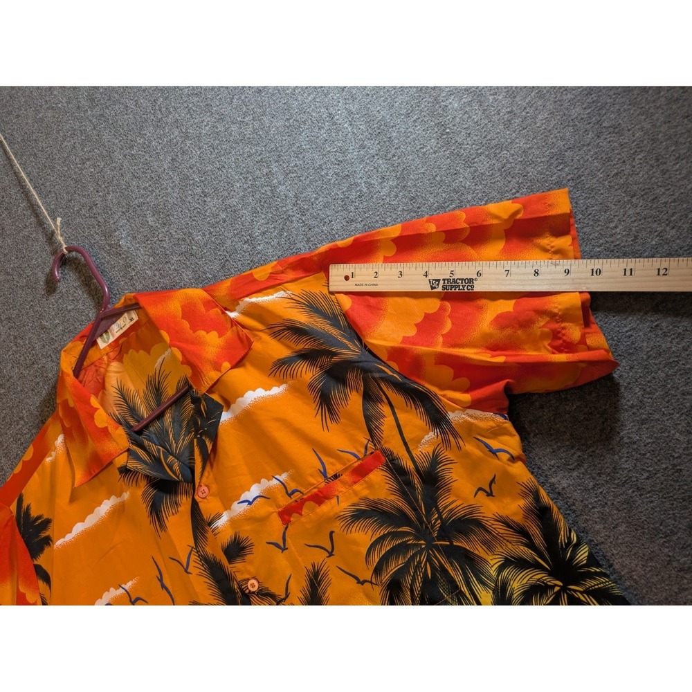 VHO Shirt Mens Button Up Size XL Palm Print  Terivoile  Colorful Hawaiian Shirt - Picture 4 of 9